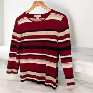 Casual corner Crew Neck‎ Metallic Silk Sweater Size Medium